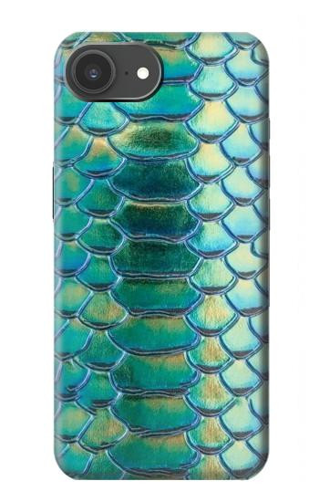 S3414 緑のヘビの鱗 グラフィックプリント Green Snake Scale Graphic Print iPhone 17e バックケース、フリップケース・カバー