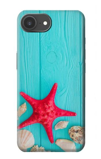 S3428 アクア 海星 貝 Aqua Wood Starfish Shell iPhone 17e バックケース、フリップケース・カバー