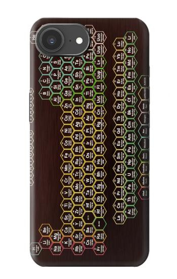 S3544 ネオンハニカム周期表 Neon Honeycomb Periodic Table iPhone 17e バックケース、フリップケース・カバー