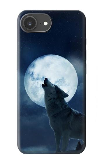 S3693 グリムホワイトウルフ満月 Grim White Wolf Full Moon iPhone 17e バックケース、フリップケース・カバー