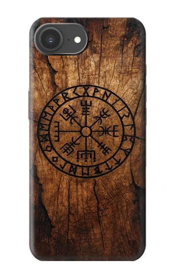 S4036 バイキングのヴェグヴィシルの木 Viking Vegvisir Compass Wood iPhone 17e バックケース、フリップケース・カバー