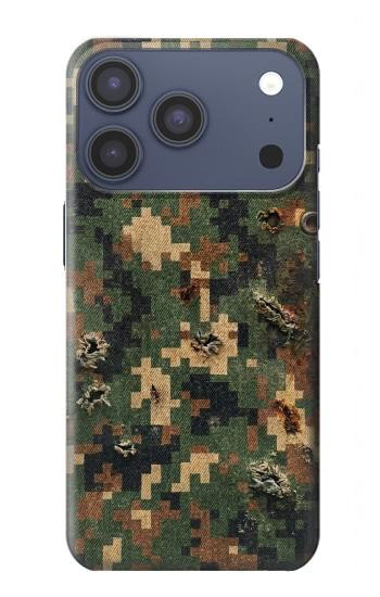 S4091 デジタル迷彩柄 Green Digital Camouflage Pattern iPhone 17 Pro バックケース、フリップケース・カバー