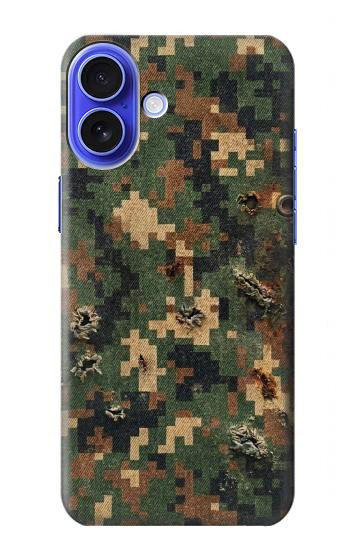 S4091 デジタル迷彩柄 Green Digital Camouflage Pattern iPhone 16 バックケース、フリップケース・カバー