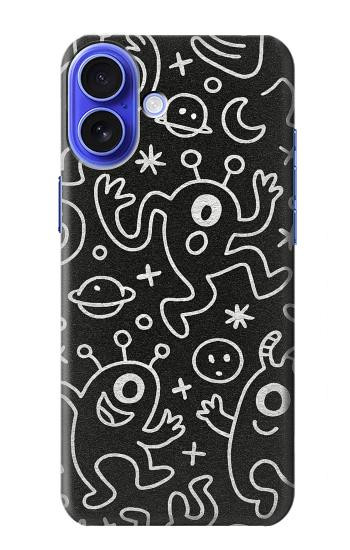 S4101 モンスター柄 Cute Cartoon Monster Pattern iPhone 16 バックケース、フリップケース・カバー