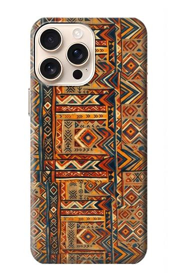 S4079 トライバル幾何学柄 Tribal Geometric Ethnic Pattern iPhone 16 pro バックケース、フリップケース・カバー