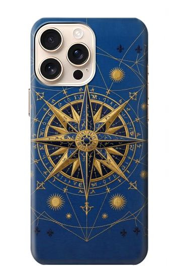 S4086 マリンコンパス柄 Nautical Compass Maritime Design iPhone 16 pro バックケース、フリップケース・カバー