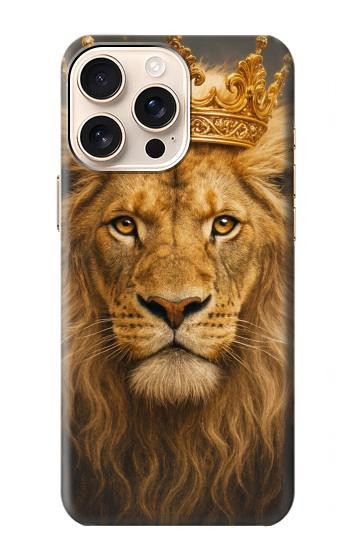 S4093 王冠ライオンアート Royal Lion Portrait Artwork iPhone 16 pro バックケース、フリップケース・カバー