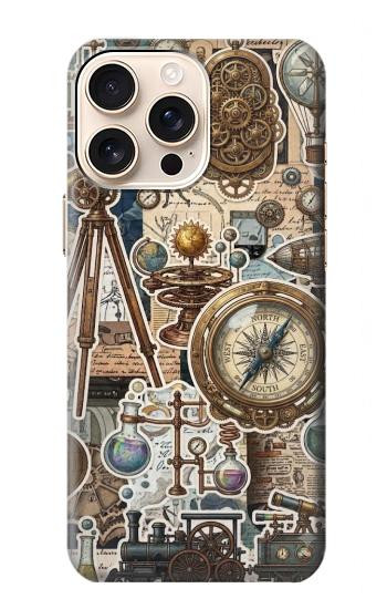 S4100 レトロ科学コラージュ Vintage Scientific Discovery Collage iPhone 16 pro バックケース、フリップケース・カバー