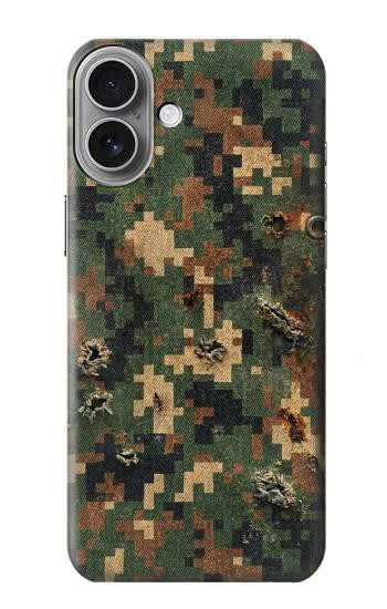 S4091 デジタル迷彩柄 Green Digital Camouflage Pattern iPhone 16 plus バックケース、フリップケース・カバー