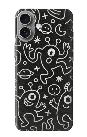 S4101 モンスター柄 Cute Cartoon Monster Pattern iPhone 16 plus バックケース、フリップケース・カバー