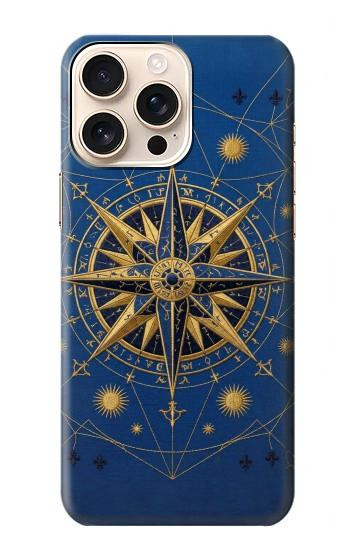 S4086 マリンコンパス柄 Nautical Compass Maritime Design iPhone 16 pro max バックケース、フリップケース・カバー