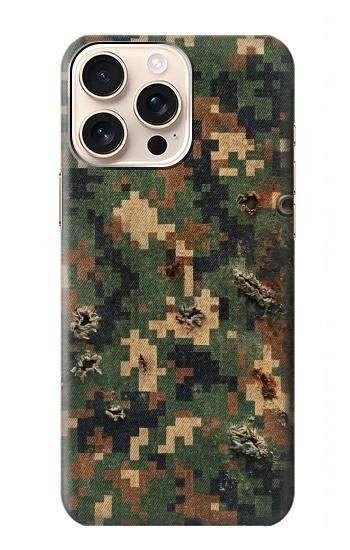 S4091 デジタル迷彩柄 Green Digital Camouflage Pattern iPhone 16 pro max バックケース、フリップケース・カバー