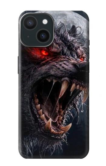 S4094 月夜のオオカミ Wolf Moonlight Fantasy Art iPhone 15 バックケース、フリップケース・カバー