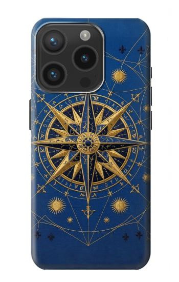 S4086 マリンコンパス柄 Nautical Compass Maritime Design iPhone 15 Pro バックケース、フリップケース・カバー