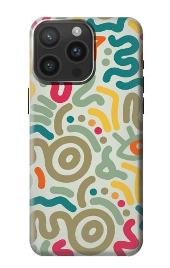S4078 カラフル落書き柄 Abstract Colorful Doodle Pattern iPhone 15 Pro Max バックケース、フリップケース・カバー
