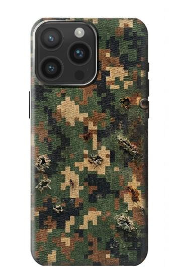 S4091 デジタル迷彩柄 Green Digital Camouflage Pattern iPhone 15 Pro Max バックケース、フリップケース・カバー