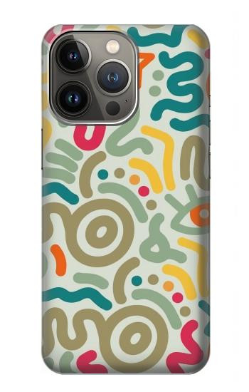 S4078 カラフル落書き柄 Abstract Colorful Doodle Pattern iPhone 14 Pro バックケース、フリップケース・カバー