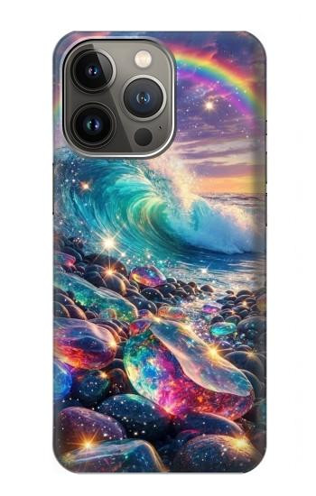 S4084 虹色ファンタジー波 Rainbow Ocean Wave Fantasy iPhone 14 Pro バックケース、フリップケース・カバー