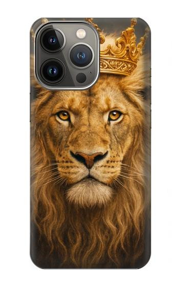 S4093 王冠ライオンアート Royal Lion Portrait Artwork iPhone 14 Pro バックケース、フリップケース・カバー