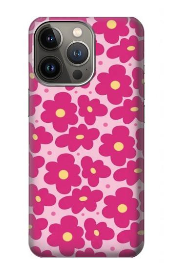 S4097 ピンク花柄 Pink Floral Seamless Pattern Design iPhone 13 Pro Max バックケース、フリップケース・カバー
