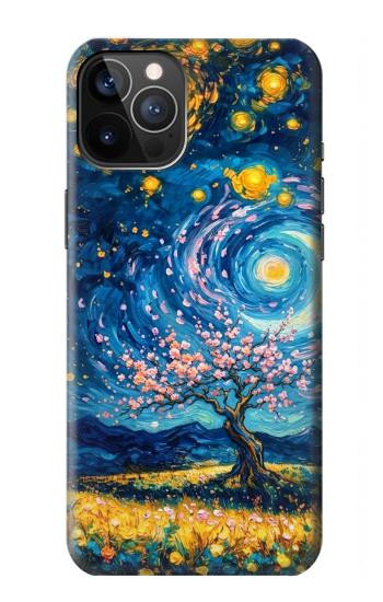 S4081 幻想銀河夜空アート Dreamy Spiral Galaxy Night Sky Art iPhone 12, iPhone 12 Pro バックケース、フリップケース・カバー