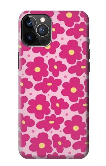 S4097 ピンク花柄 Pink Floral Seamless Pattern Design iPhone 12, iPhone 12 Pro バックケース、フリップケース・カバー