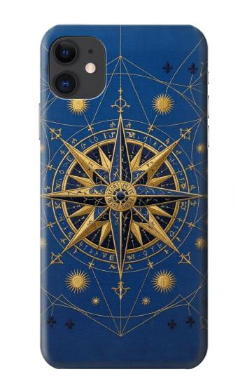 S4086 マリンコンパス柄 Nautical Compass Maritime Design iPhone 11 バックケース、フリップケース・カバー