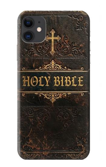 S4109 アンティーク聖書風表紙 Vintage Antique Bible Book Cover Art iPhone 11 バックケース、フリップケース・カバー