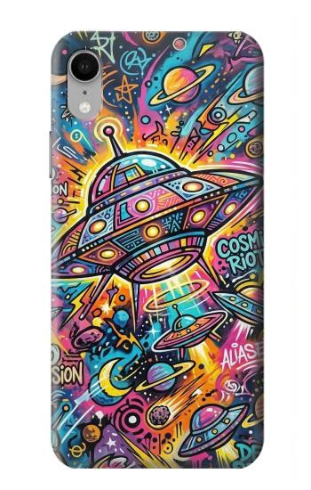 S4085 宇宙船サイケアート Cosmic Spaceship Psychedelic Art iPhone XR バックケース、フリップケース・カバー