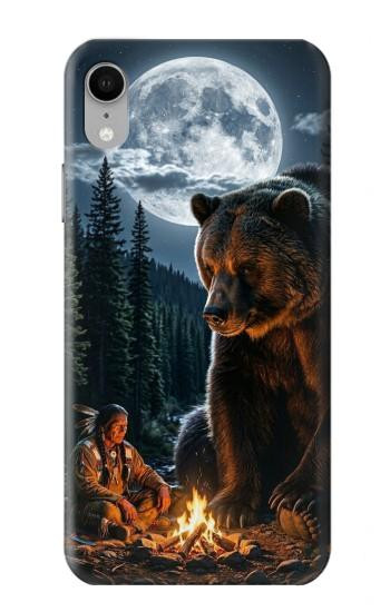 S4095 森のクマ幻想画 Majestic Bear Indian Wilderness Art iPhone XR バックケース、フリップケース・カバー