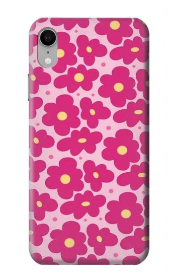 S4097 ピンク花柄 Pink Floral Seamless Pattern Design iPhone XR バックケース、フリップケース・カバー