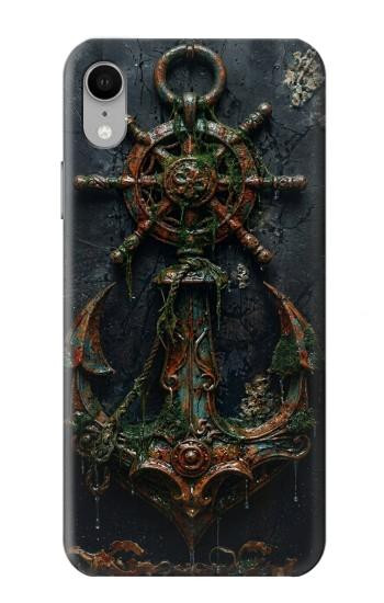 S4106 アンカーと舵輪アート Vintage Maritime Anchor Helm Art iPhone XR バックケース、フリップケース・カバー