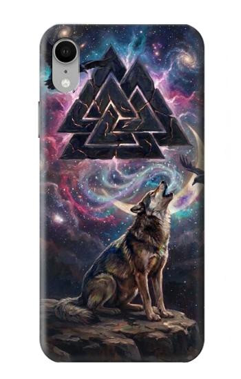 S4110 オオカミと古代紋章 Mystic Wolf Ancient Symbol Artwork iPhone XR バックケース、フリップケース・カバー