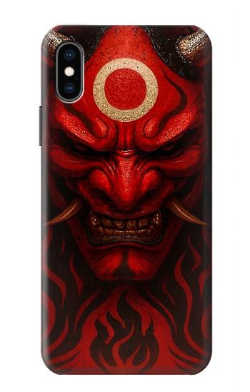 S4099 赤鬼幻想アート Mystic Red Demon Illustration iPhone X, iPhone XS バックケース、フリップケース・カバー