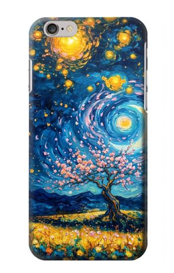 S4081 幻想銀河夜空アート Dreamy Spiral Galaxy Night Sky Art iPhone 6 6S バックケース、フリップケース・カバー