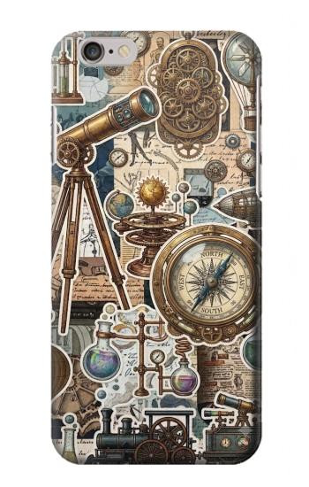 S4100 レトロ科学コラージュ Vintage Scientific Discovery Collage iPhone 6 6S バックケース、フリップケース・カバー