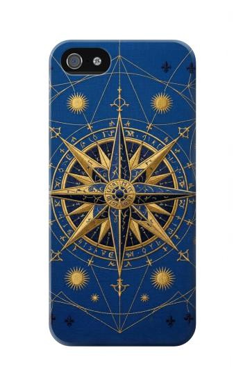 S4086 マリンコンパス柄 Nautical Compass Maritime Design iPhone 5 5S SE バックケース、フリップケース・カバー