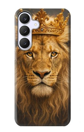 S4093 王冠ライオンアート Royal Lion Portrait Artwork Samsung Galaxy S25 FE バックケース、フリップケース・カバー