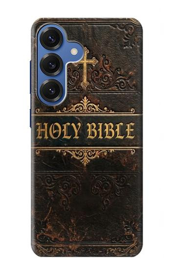 S4109 アンティーク聖書風表紙 Vintage Antique Bible Book Cover Art Samsung Galaxy S25 バックケース、フリップケース・カバー