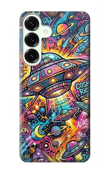 S4085 宇宙船サイケアート Cosmic Spaceship Psychedelic Art Samsung Galaxy S25 Plus バックケース、フリップケース・カバー