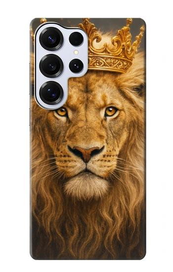 S4093 王冠ライオンアート Royal Lion Portrait Artwork Samsung Galaxy S25 Ultra バックケース、フリップケース・カバー