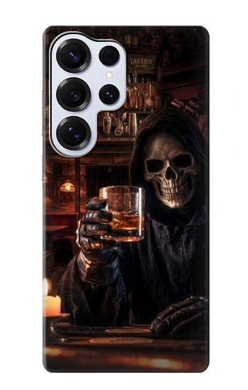 S4102 スカルバーアート Vintage Skull Tavern Artwork Samsung Galaxy S25 Ultra バックケース、フリップケース・カバー