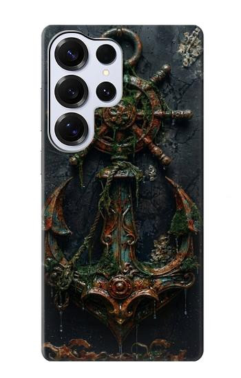 S4106 アンカーと舵輪アート Vintage Maritime Anchor Helm Art Samsung Galaxy S25 Ultra バックケース、フリップケース・カバー