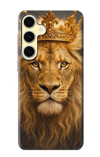S4093 王冠ライオンアート Royal Lion Portrait Artwork Samsung Galaxy S24 FE バックケース、フリップケース・カバー