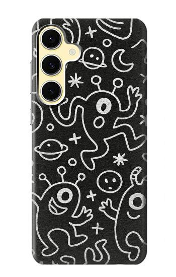 S4101 モンスター柄 Cute Cartoon Monster Pattern Samsung Galaxy S24 FE バックケース、フリップケース・カバー