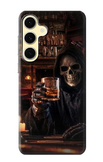 S4102 スカルバーアート Vintage Skull Tavern Artwork Samsung Galaxy S24 FE バックケース、フリップケース・カバー