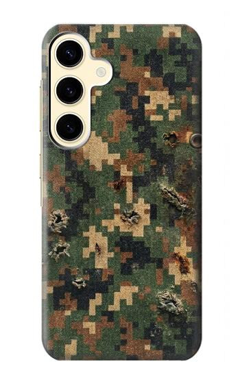 S4091 デジタル迷彩柄 Green Digital Camouflage Pattern Samsung Galaxy S24 バックケース、フリップケース・カバー