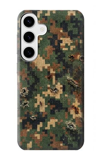 S4091 デジタル迷彩柄 Green Digital Camouflage Pattern Samsung Galaxy S24 Plus バックケース、フリップケース・カバー