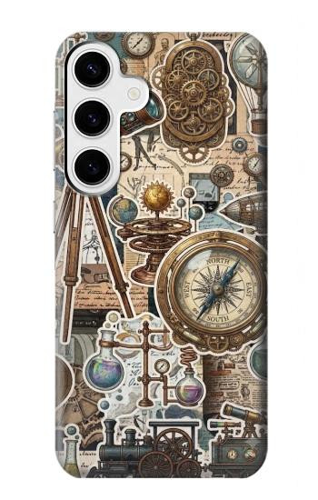 S4100 レトロ科学コラージュ Vintage Scientific Discovery Collage Samsung Galaxy S24 Plus バックケース、フリップケース・カバー