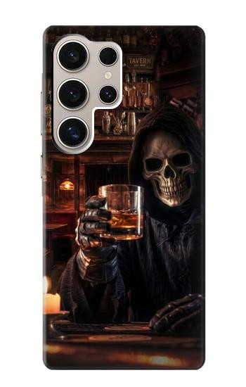 S4102 スカルバーアート Vintage Skull Tavern Artwork Samsung Galaxy S24 Ultra バックケース、フリップケース・カバー